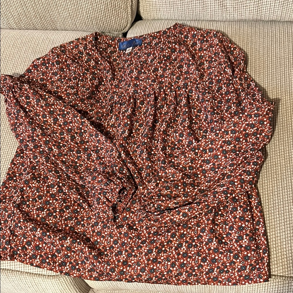 Red Floral Blouse